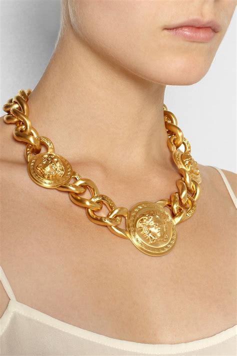 gold plated versace chain|custom solid gold versace necklace.